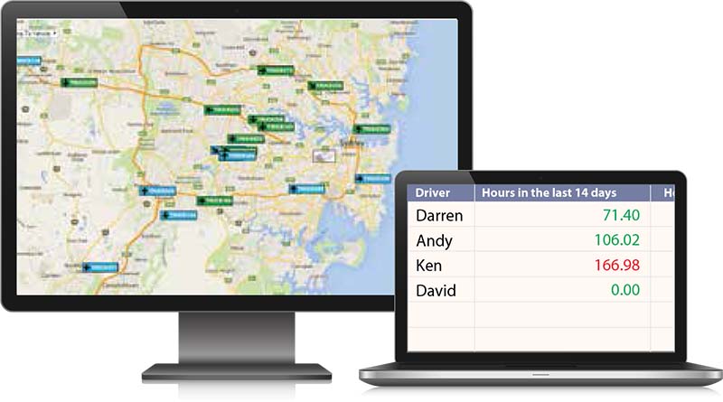 Live GPS tracking on map and fatigue management for truck drivers