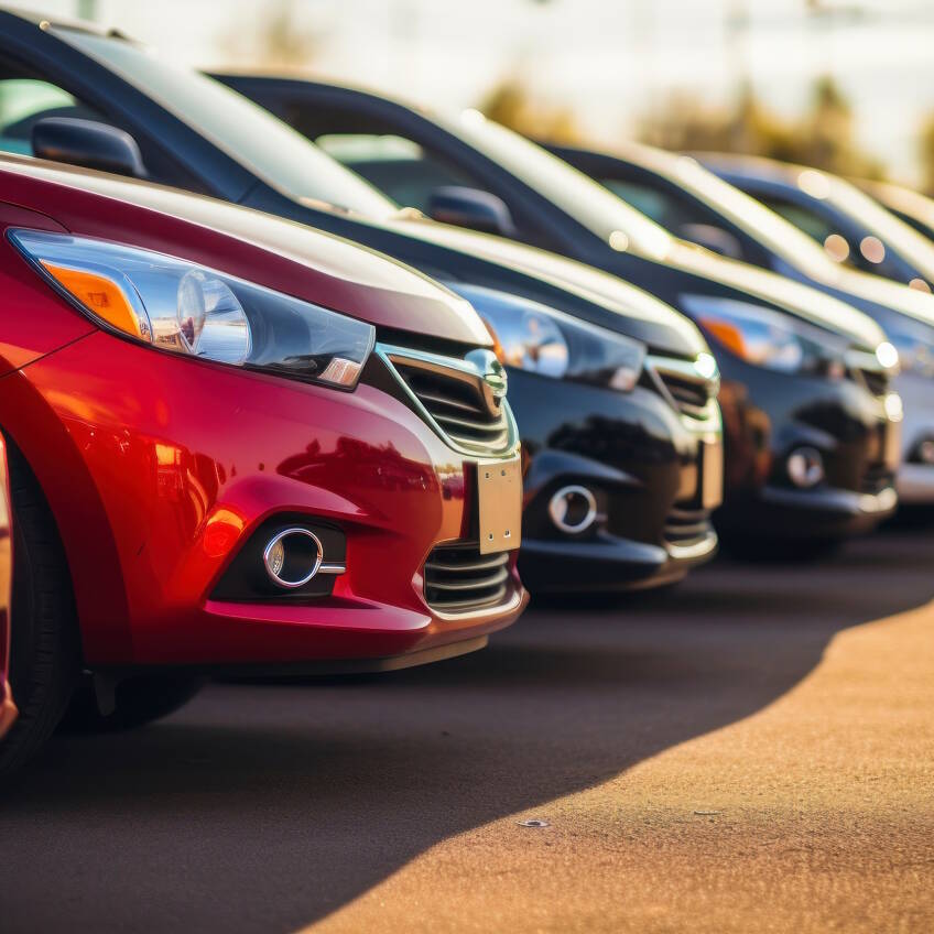 Row of parked cars